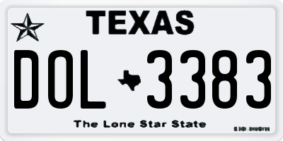 TX license plate DOL3383