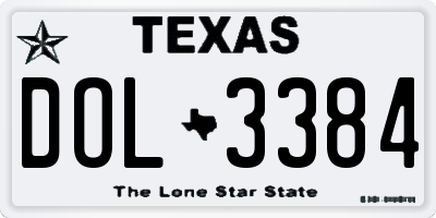 TX license plate DOL3384
