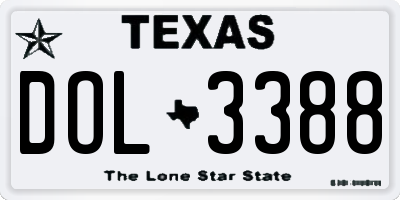 TX license plate DOL3388