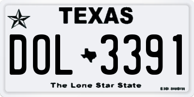 TX license plate DOL3391