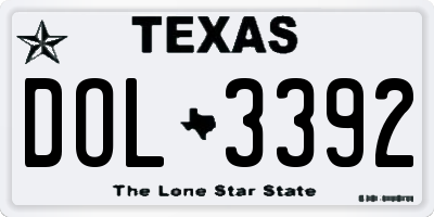 TX license plate DOL3392