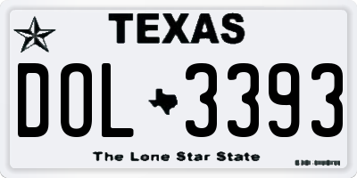 TX license plate DOL3393