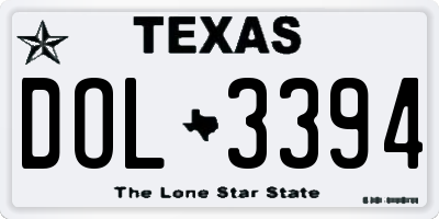 TX license plate DOL3394