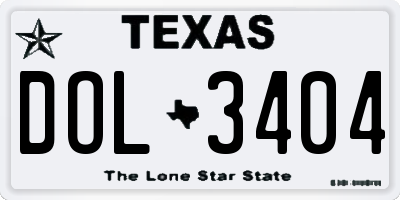TX license plate DOL3404