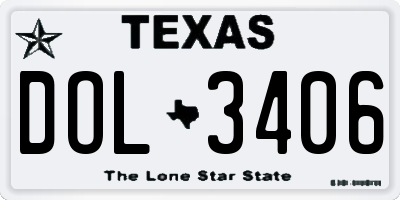 TX license plate DOL3406
