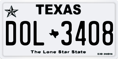 TX license plate DOL3408