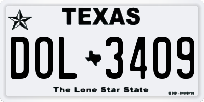 TX license plate DOL3409