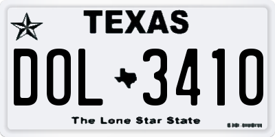 TX license plate DOL3410