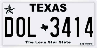 TX license plate DOL3414