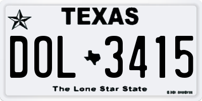 TX license plate DOL3415