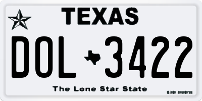 TX license plate DOL3422