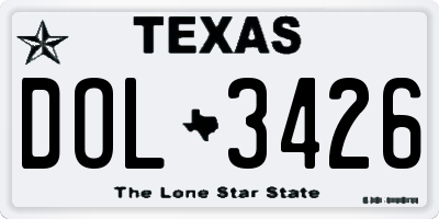 TX license plate DOL3426