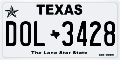 TX license plate DOL3428