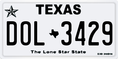 TX license plate DOL3429