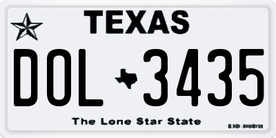 TX license plate DOL3435