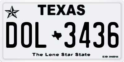 TX license plate DOL3436
