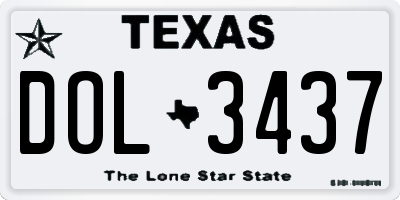 TX license plate DOL3437