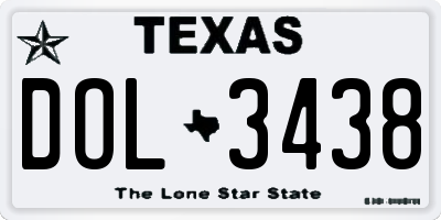 TX license plate DOL3438
