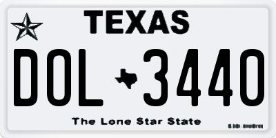TX license plate DOL3440