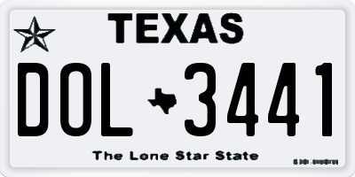 TX license plate DOL3441