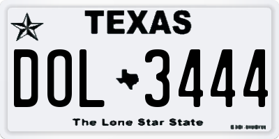 TX license plate DOL3444