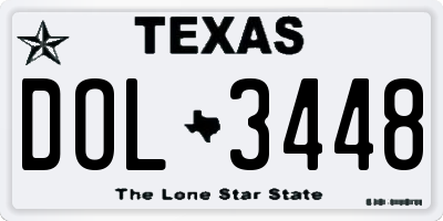 TX license plate DOL3448