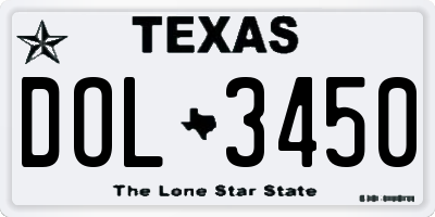 TX license plate DOL3450