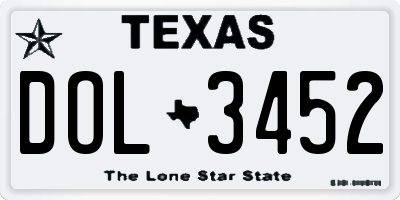 TX license plate DOL3452