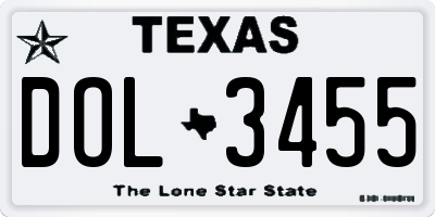 TX license plate DOL3455