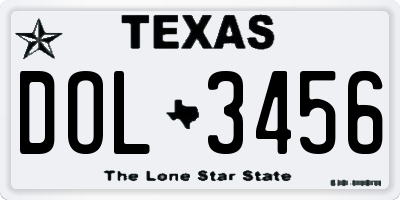 TX license plate DOL3456