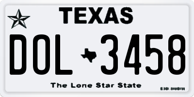TX license plate DOL3458