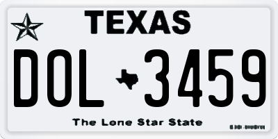 TX license plate DOL3459