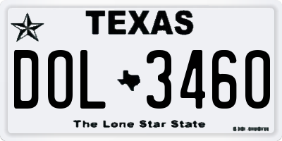 TX license plate DOL3460