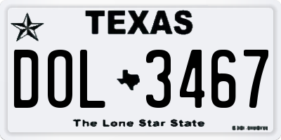 TX license plate DOL3467