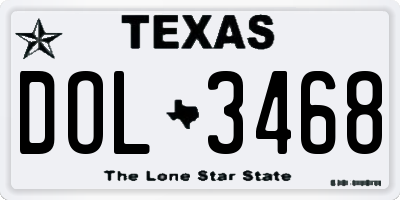 TX license plate DOL3468