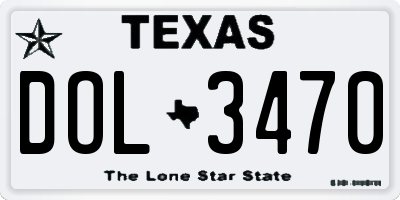 TX license plate DOL3470