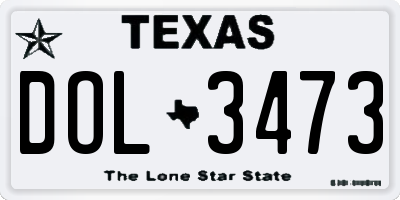 TX license plate DOL3473