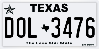 TX license plate DOL3476