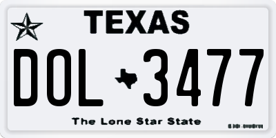 TX license plate DOL3477