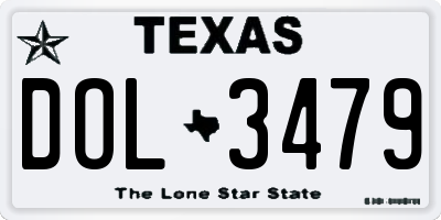 TX license plate DOL3479