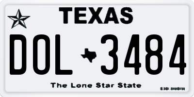 TX license plate DOL3484