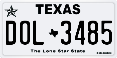 TX license plate DOL3485
