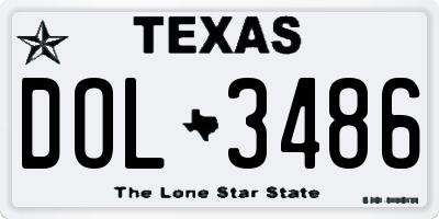 TX license plate DOL3486