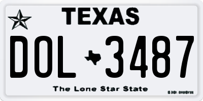 TX license plate DOL3487