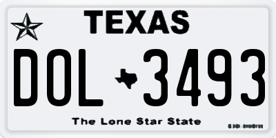 TX license plate DOL3493