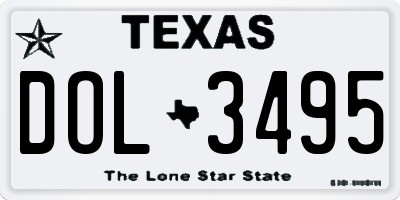 TX license plate DOL3495