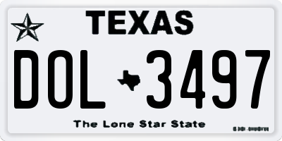 TX license plate DOL3497