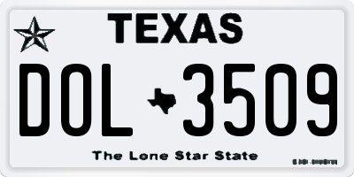 TX license plate DOL3509