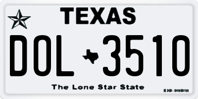 TX license plate DOL3510