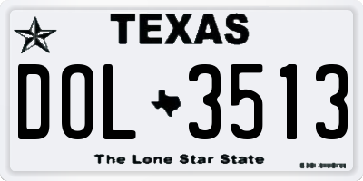 TX license plate DOL3513